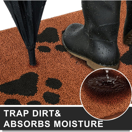 Front Door Mat, Bathroom RugDirt-Trapping Doormat for Muddy Paws, Absorbent Mud Mat for Dogs, Non-Slip Washable Entrance Mat, Indoor Use for Front Door or Entryway, 31.5\