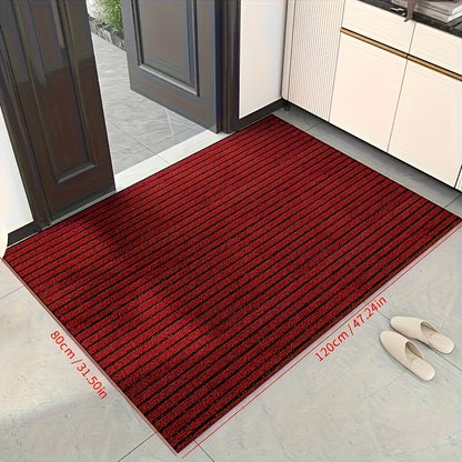 1pc Striped Dirt Resistant Floor Mat, Waterproof Non Slip Floor Mat, Outdoor Entrance Doormat, Entryway Mat, Front Porch Doormat, And Dust Removal Mat, Entryway Wear-Resistant Foot Mat Freely Cut Carpet, Easy To Clean And Durable Rug