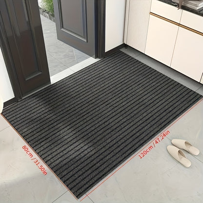 1pc Striped Dirt Resistant Floor Mat, Waterproof Non Slip Floor Mat, Outdoor Entrance Doormat, Entryway Mat, Front Porch Doormat, And Dust Removal Mat, Entryway Wear-Resistant Foot Mat Freely Cut Carpet, Easy To Clean And Durable Rug