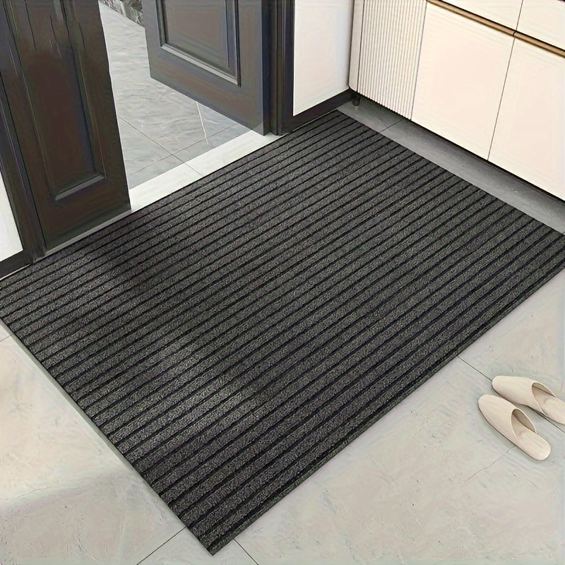 1pc Striped Dirt Resistant Floor Mat, Waterproof Non Slip Floor Mat, Outdoor Entrance Doormat, Entryway Mat, Front Porch Doormat, And Dust Removal Mat, Entryway Wear-Resistant Foot Mat Freely Cut Carpet, Easy To Clean And Durable Rug